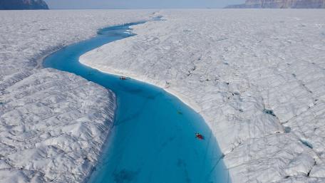 Blue River in Petermann Glacier wallpaper