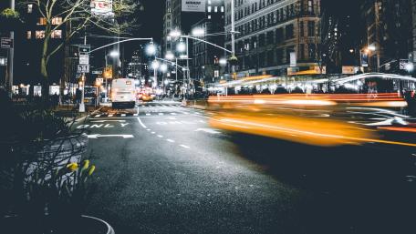 Vibrant Citylife After Dark wallpaper