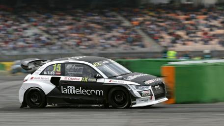 Reinis Nitišs's Audi S1 at the 2017 World RX of Hockenheim wallpaper