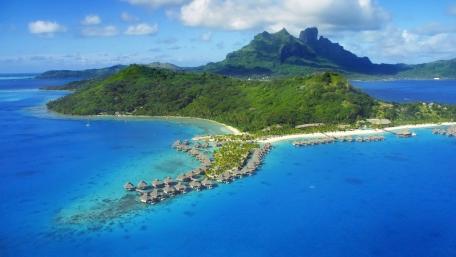 Bora Bora aerial view wallpaper