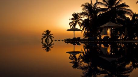 Tropical Sunset Paradise Wallpaper wallpaper