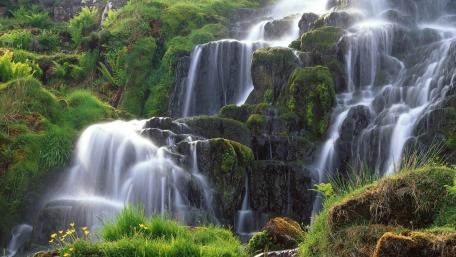 Majestic Serenity of a Waterfall wallpaper