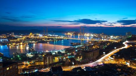 Vladivostok by night wallpaper