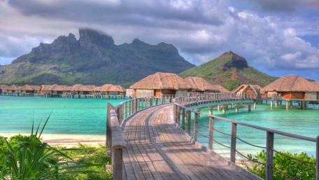 Tropical resort in Bora Bora wallpaper