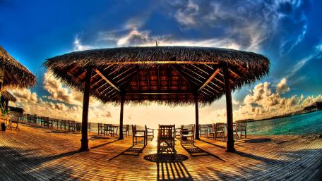 Tropical Serenity at Dusk wallpaper