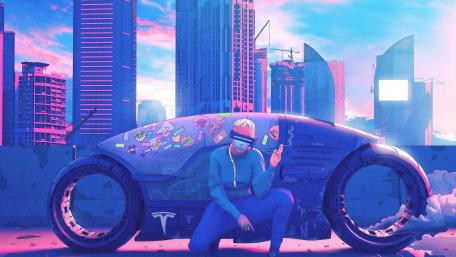Cyberpunk rider wallpaper