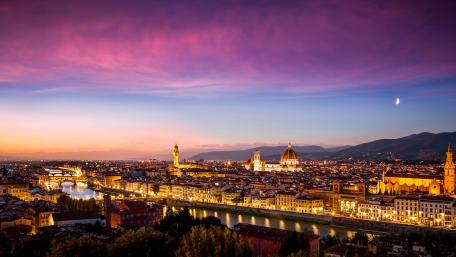 Enchanting Twilight Over Florence Cityscape wallpaper