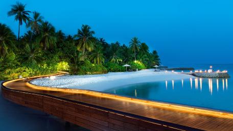 Tropical Paradise at Dusk wallpaper