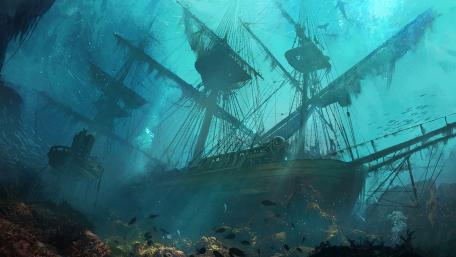 Sunken Treasure of the Deep Sea Spirits wallpaper