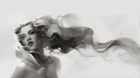 Ethereal Elegance in Monochrome wallpaper
