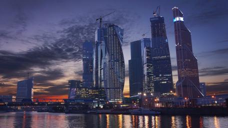 Modern City Skyline at Dusk wallpaper