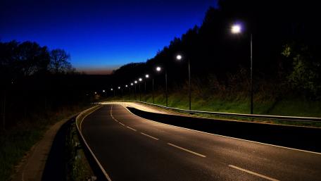 Serene Night on a Winding Road wallpaper