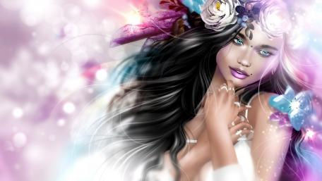 Enchanting Beauty in a Dreamlike Realm wallpaper