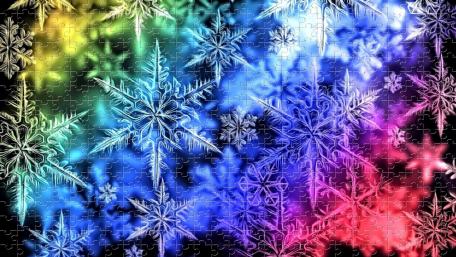Neon Winter Snowflakes Burst wallpaper