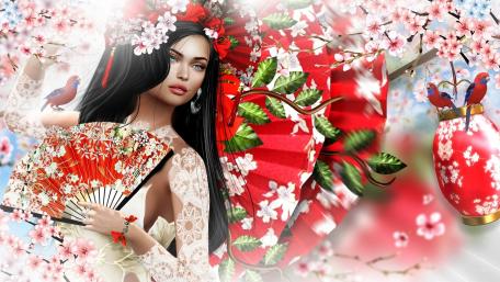 Enchanting Blossoms in a Fantasy Realm wallpaper