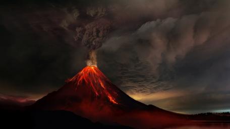 Majestic Eruption of the Volcano wallpaper