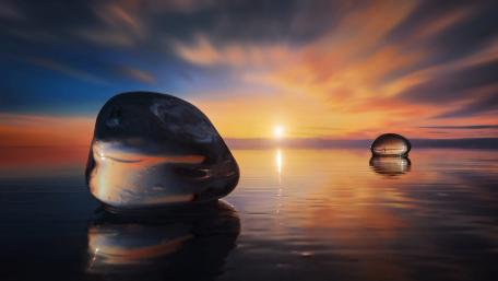 Melting Ice Under Twilight Skies wallpaper