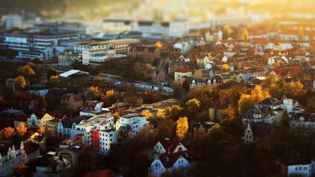 Miniature Cityscape at Sunset wallpaper