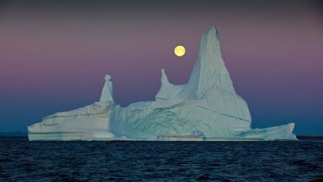 Majestic Moonlit Iceberg Scene wallpaper