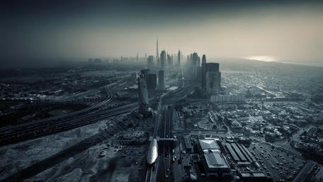 Monochrome Dubai wallpaper