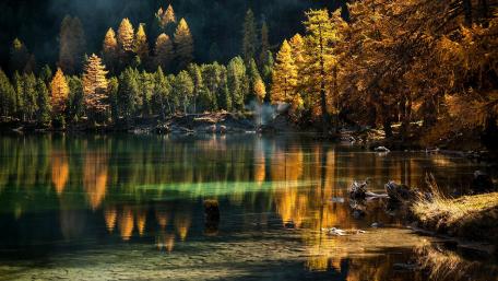 Autumn Serenity Reflections in Nature's Canvas wallpaper