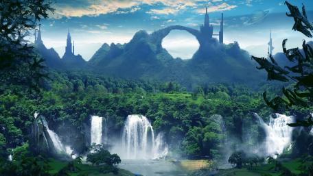 Magical Realm of Cascading Wonders wallpaper