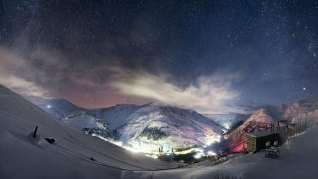 Enchanted Winter Night Sky wallpaper