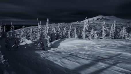 Twilight Serenity in a Winter Wonderland wallpaper