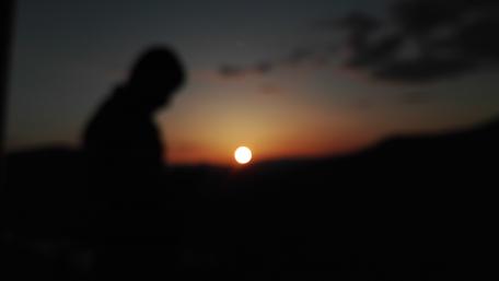 Solitary Silhouette at Sunset wallpaper
