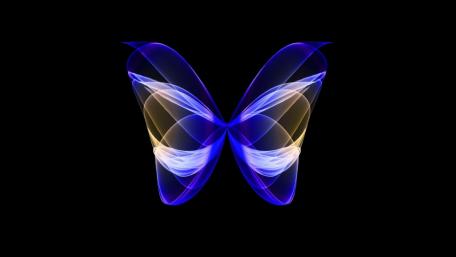 Neon blue butterfly wallpaper