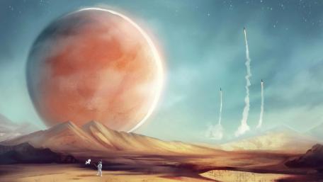 Astronaut on mars wallpaper
