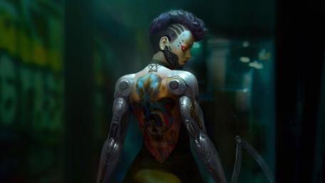 Cyberpunk tatto girl wallpaper