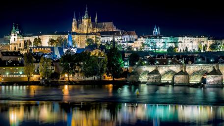 Prague Castle by night wallpaper