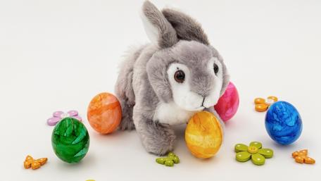 Easter Bunny with Colorful Eggs Platter wallpaper