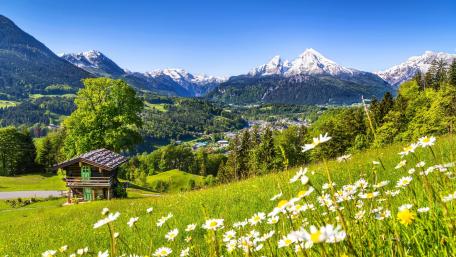 Peaceful Cottage in the Serene Alps wallpaper