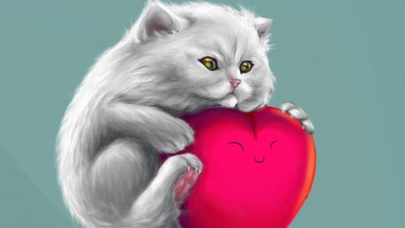 Feline Love and Whiskers wallpaper