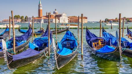 Venice Gondolas by the Grand Canal View wallpaper