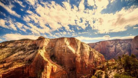 Majestic Cliffs Beneath a Vibrant Sky wallpaper