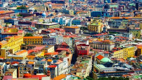 Vibrant Overhead View of a Bustling Cityscape wallpaper