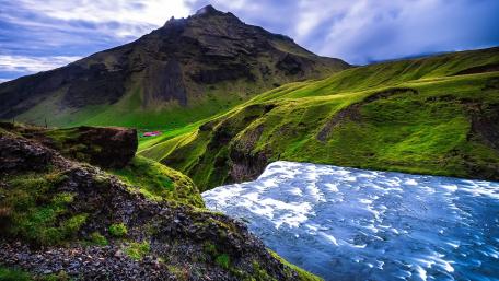 Majestic Mountain River Landscape Inspired by Nature wallpaper