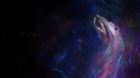 Mystical Embrace of the Cosmic Dreamer wallpaper