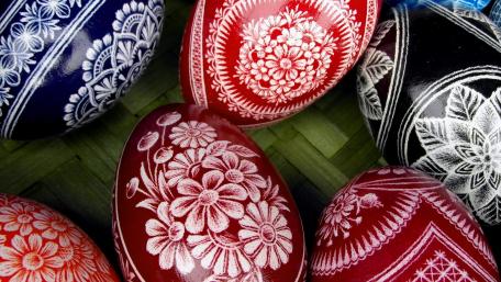 Colorful Handcrafted Easter Eggs for Celebration wallpaper