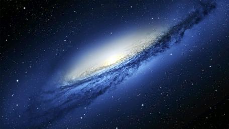 Galactic Elegance in Blues and Whites wallpaper