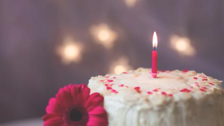 Sweet Celebration Cake with Candle Shine wallpaper