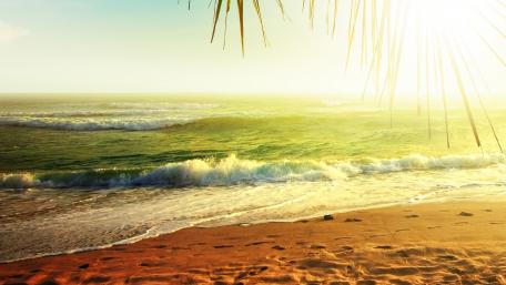 Tranquil Waves at Sunset wallpaper