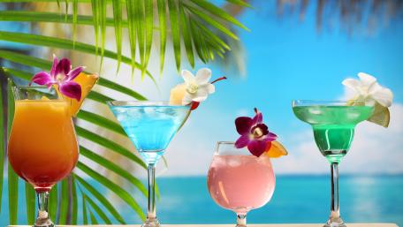 Tropical Bliss of Colorful Cocktails wallpaper