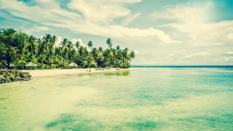 Tranquil Summer Paradise by the Sea wallpaper