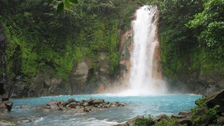 Serenity of Nature's Cascade wallpaper