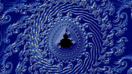 Mystical Blue Fractal Waves of Imagination wallpaper