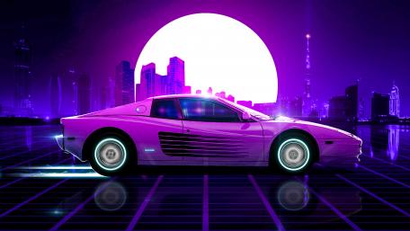 Neon Dreams Futuristic Ride wallpaper